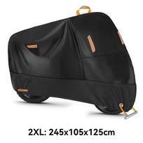 Motorcycle Cover Outdoor Waterproof Motorcycle Tarpaulin 210D Thickened Polyester UV Protective Cover for Motorcycle Scooters black