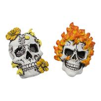 2/3Pcs Air Vent Skull Decor Freshener Resin Car Air Vent Clip Charm Skeleton Car Air Outlet Decor Auto Interior Halloween Decor oranžinė