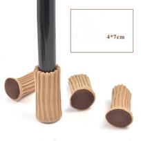 4pcs/set Knitting Chair Leg Covers Silicone Floor Protection Covers Thicken Wearproof Antislip Stools Furniture Protective Cover