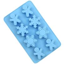 DIY Christmas Dessert Biscuit Chocolate Mould Snowflake Gingerbread Man Silicone Mold Child Handmade Tool Festival Baking Mold
