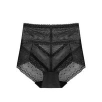 High Waisted Plus Size Lace Underwear for Women Briefs Cinched Abdomen Lifted Buttocks Lingerie Sexy Hollow Out Breathable Underpant XXL red