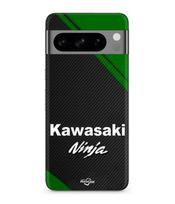 Case - MANIACASE - Google Pixel 8a Pro - Silicone - Black - Kawasaki Ninja Pattern juoda