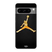 Case for Google Pixel 8 Pro Jordan logo 23 nike basketball golden color juoda
