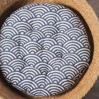 Cattail Weaving Pet Bed Summer Cool Rattan Kennel Cat Litter Kitten Scratching Sleeping Pad Pet House Pet Supplies S 34X34X13CM gray