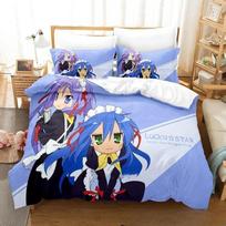 3D Anime Konata Izumi Lucky Star Bedding Set Duvet Cover Bed Set Quilt Cover Pillowcase Comforter king Queen Size Boys Adult 70x133cm 2pcs