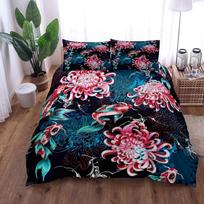 William Morris Peacock Victorian Bedding Set King Queen Double Full Twin Single Size Bed Linen Set AU Single(140x210cm) gray