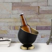 Chill Bucket for Beverages, Gift, Essential Beer Home Bar Events Height 17cm_Black Gold