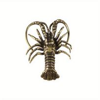 Brass Lobster Figurine Copper Carving Handcrafts Desk Decoration Tea Pet Decorative Souvenir Vintage Home Decor Gift 1pc