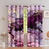 Khaki Marble Curtain with Gold Rim 2 Pieces for Bedroom Living Room Kitchen Window Free Shipping Grommet Top Rod Pocket cortinas 2x60Wx50H(CM)&Rod Pocket