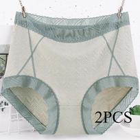 Women's Plus Size Underwear Pure Cotton Lace Knickers High Waisted Summer Lingerie Shorts Panties 6XL pink