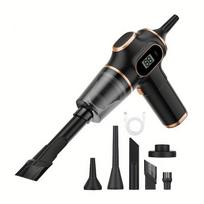 1 vnt. Belaidis rankinis dulkių siurblys, 4000 mAh, 45 W, 80 dB triukšmas, aliuminio ventiliatoriaus mentės, USB įkrovimas, nešiojamas mini dulkių surinkėjas su skaitmeniniu ekranu juoda