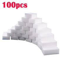 100pcs/Lot Magic Sponge Eraser White Melamine Sponge for Dishwashing Kitchen Bathroom Office Cleaner Cleaning Tools 100*60*20mm gray