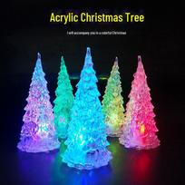 LED Šviečianti Kalėdinė Eglutė su Pušų Spygliais - Ryški Šventinė Dekoracija Žaislas 12cm Acrylic Christmas Tree blue