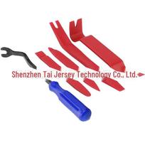 Car Audio Trim Removal Tool Set, 5-Piece with Free Silkscreen pry board + red screwdriver, ziplock bag, 129g