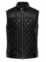 Button Waistcoat Party Men Black 100% Lambskin Handmade Leather Vest Coat Jacket Western S juoda