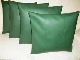 Green New Cushion Decor Set Genuine Soft Lambskin Pillow Leather Cover Decent 14 x 14 in žalia