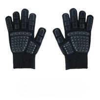 Commander Pet Cat and Dog Massage Bath Cleaning Floating Hair Gloves Nylon Material Anti-scratch and Bite Unisex Gloves black