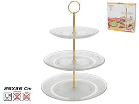 Tortinė Kitchen&GO Tartera, 25 cm x 36 cm, 25 cm, Ø 25 cm, Skaidri sp./Aukso sp.