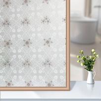 1 Roll 60cm Wide Strip Adhesive Gray Rustic Vine Pattern Privacy Film Heat Control UV Protection, Cuttable Glass Window Stickers Bathroom Window 5m
