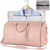 Convenient Travel Carry-On Clothing Bag Pu Leather Duffel Bag Women's Fashion Sac De Voyages rožinė