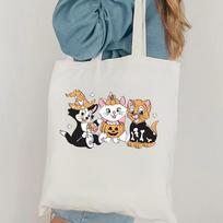Cataholic tote bag Cat Mom Who Loves magic shoulder bag Halloween cats tote bag Magical cat tote bag women's fashion tote bag WHITE