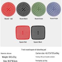 Silicone Air Fryer Tray with Handle and Baking Mat Accessories Square-Red