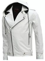 Men's White Genuine Jacket Motorcycle Biker Stylish Lambskin Leather Handmade S balta