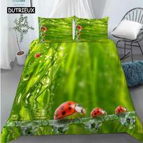 Green Praying Mantis Duvet Cover King Queen Size Insect Theme Bedding Set for Kids Teens Adults Wildlife Quilt Cover Pillowcase EU single(135x200cm)