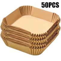 50/100 VNT. Oro gruzdintuvės popieriniai įdėklai Vienkartinis kepimo popierius Nelipnus Kvadratinis Oro gruzdintuvė Mikrobangų krosnelė Kepsninė Virtuvės reikmenys