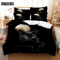 3D Cat Bedding Set Queen Bedding Duvet Cover Set Bedding Set Bed Cover Cotton Queen Bedroom Bed Cover Set Bed Set Bedding EU single(135x200cm)&set white