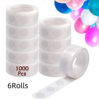 6 Rolls Double-sided Adhesive Dots Transparent Removable Balloon Adhesive Tape Glue For Diy Craft Wedding Birthday Party Decor 1cm white