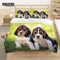 Lovely Dog Comforter Cover Kids Cute Cartoon Dogs Duvet Cover For Boys Girls Pet Puppy Animal Design Bedding Set 3Pcs Queen Size EU single(135x200cm) black