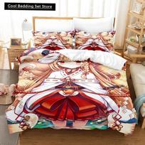 3D Print Anime The Helpful Fox Senko San Bedding Set Single Twin Full Queen King Size Bed Set Adult Kid Bedroom Duvet cover Sets EU single(135x200cm)