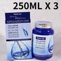 1+1+1 Farmstay Collagen & Hyaluronic Acid All-In-One Ampoule 250ml - Hydration & Elasticity