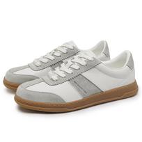 Stylish Lace-Up Sneakers Breathable Male Shoes Leather Treking Shoes for Men Tenis Masculino Flats High Quality Men Casual Shoes 38 balta