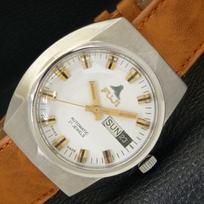 NAUDOTAS FUJI AUTOMATIC 2068 ŠVEICARIŠKAS VYRIŠKAS DIENOS IR DATOS BALTOS SPALVOS Ciferblato LAIKRODIS a432552-2 white