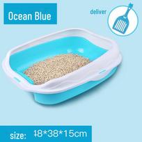 Extra-Large Enclosed Cat Litter Box, Splash-Proof Design, Pet Supplies with Free Shipping 1 blue
