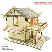 Chinese Style Hamster Villa: Cage, Stairs, Toys, Golden Bear Springboard, Ladder, Nest, Furniture, Fence. View Tower (Special Price)