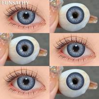 FUNSACHY 2pcs Colored Contacts for Eyes Nature Brown Colorful Eyes Lenses Beautiful Pupils Cosemtics Soft Round Contacts Yearly
