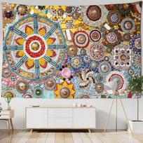 Indijos Bohemijos gobelenas Pakabinamas Mandala Audinys Gobelenas 3D Jade Boho Namų dekoras Svetainės fonas Sienų audeklo antklodė W150xH100cm