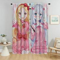 Eromanga Sensei Modern Living Room Curtains 2 Pieces Kitchen Curtains for Camera Tulle for Bedroom Partition Shades Curtain Home W50xH70cmx2pcs-CL