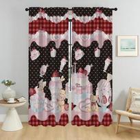 Elegant Room Curtains 2 Pieces Cuddly Teddy Bear Living Room Curtain Shades Partition Tulle for Bedroom Home Interior Curtains W50xH70cmx2pcs-CL