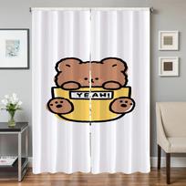 Home Interior Kitchen Curtains for Living Room 2 Pieces Blackout Curtains Door Curtain Cute Animals Partition Bedroom Decoration W50xH70cmx2pcs-CL