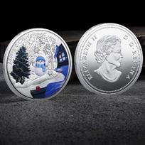 Snow Man Silver Coin Holiday Souvenir Gifts 999.9 Silver Plated Metal Coins ARI sidabras