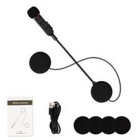 BT30 Motociklinio šalmo laisvų rankų įranga Bluetooth 5.3 Belaidis ausinis laisvų rankų skambučių rinkinys Stereo vairuotojui MP3 muzikos grotuvas juoda