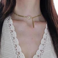 Vintage Do Old Metal Heavy Engineering Collarbone Chain Light Luxury Temperament Unique Versatile Female Neck Chain