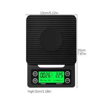 Skaitmeninės kavos svarstyklės su laikmačiu LED ekranu Espresso USB 3kg Maks.svoris 0,1g Didelio tikslumo matmenys oz/ml/g virtuvės svarstyklės 3Kg black