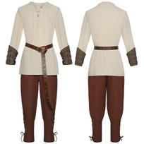 Men's Halloween Pirate Costume Men's Stage Costume Cosplay Costume S chaki