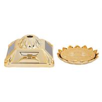 Rotating Turntable Jewelry Display Stand Holder Necklace Tray Solar Powered Gold 80 x 80 x 48mm beige