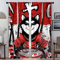 Abstract Pattern Blinds Kitchen Curtains for Living Room Blackout Curtain Home Interior Curtains 2 Pieces Tulle for Bedroom W50xH70cmx2pcs-CL